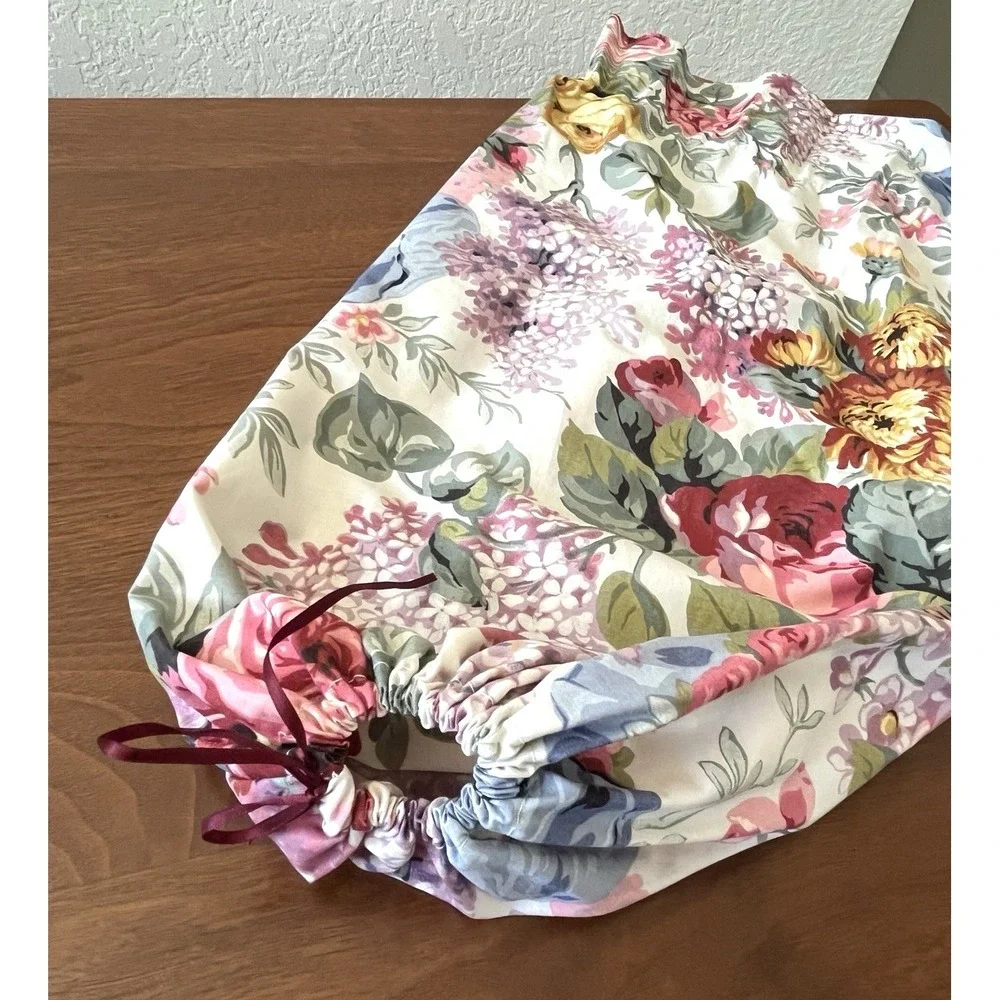 Vtg Ralph Lauren 1 ALLISON Floral STANDARD Pillowcase & Homemade Bolster *READ*